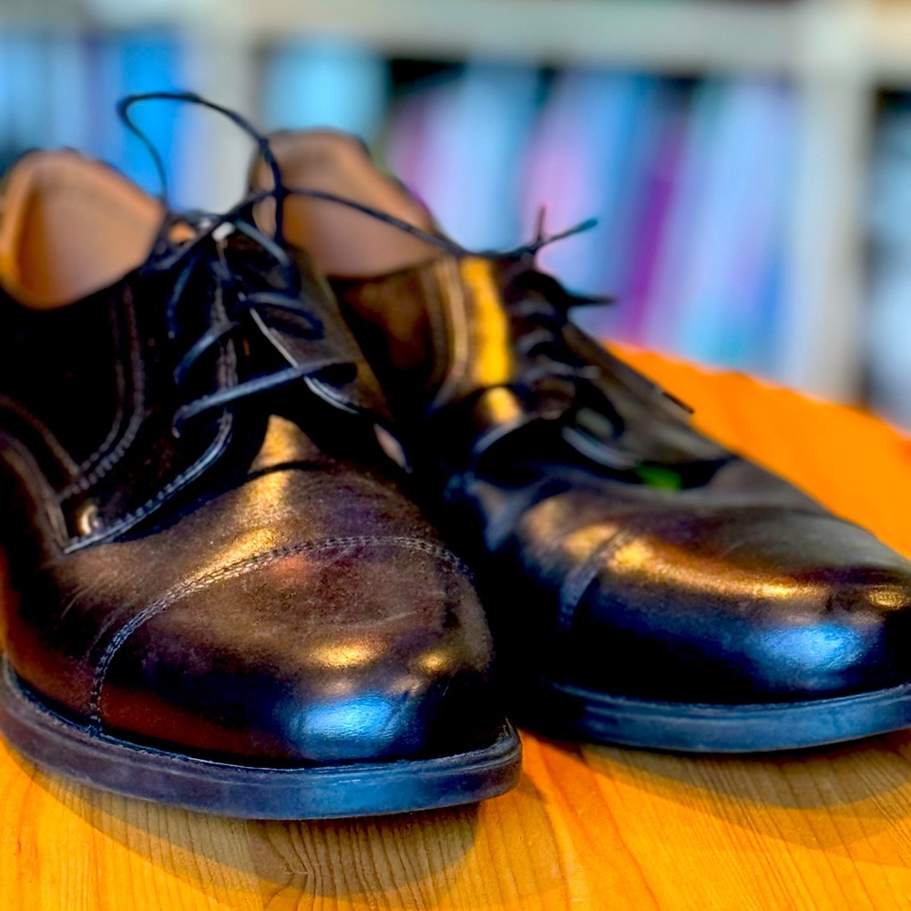 Florsheim Comfortech Ortholite Black Oxford Shoes CLEAN
